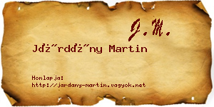 Járdány Martin névjegykártya